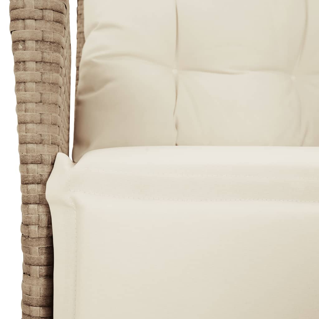 9-Delige Tuinset Met Kussens Poly Rattan Beige 8 200 cm tafellengte