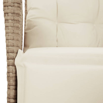 9-Delige Tuinset Met Kussens Poly Rattan Beige 8 200 cm tafellengte