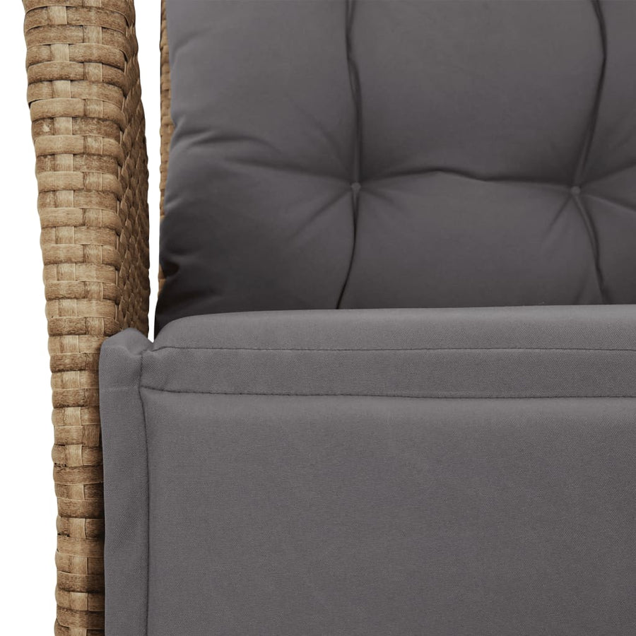 5-Delige Tuinset Met Kussens Poly Rattan Gemengd Beige 4 140 cm tafellengte