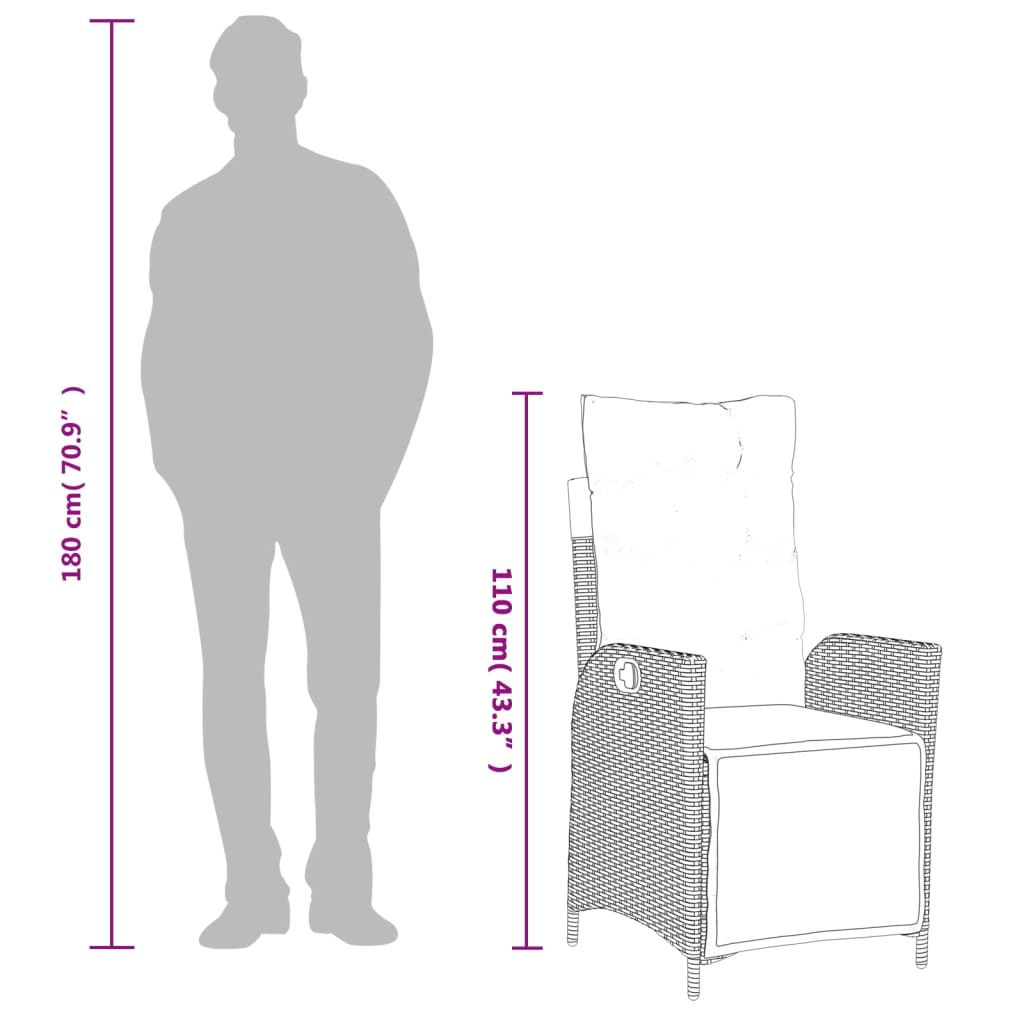 Tuinset Met Kussens Poly Rattan Gemengd Beige 9 200 cm tafellengte