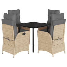 5-Delige Tuinset Met Kussens Poly Rattan Gemengd Beige 4 80 cm tafellengte