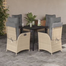5-Delige Tuinset Met Kussens Poly Rattan Gemengd Beige 4 80 cm tafellengte