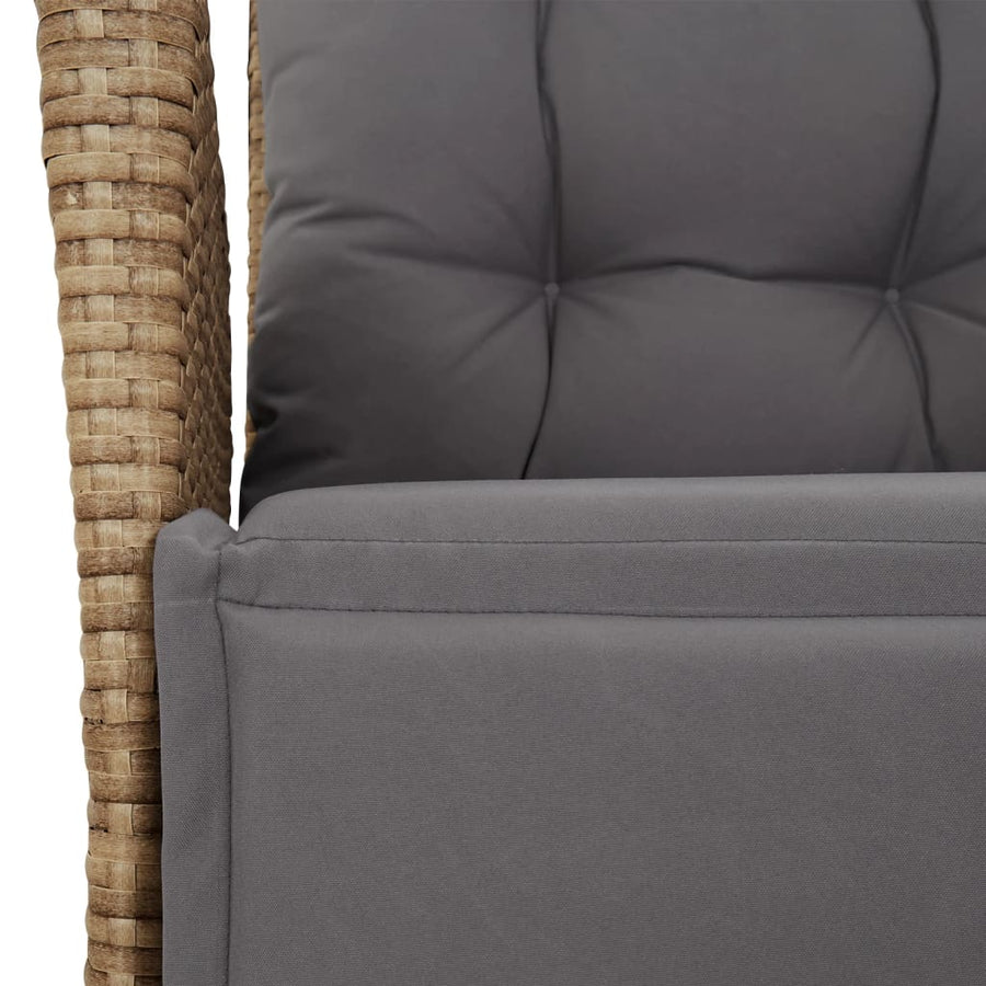 7-Delige Tuinset Met Kussens Poly Rattan Gemengd Beige 6 200 cm tafellengte