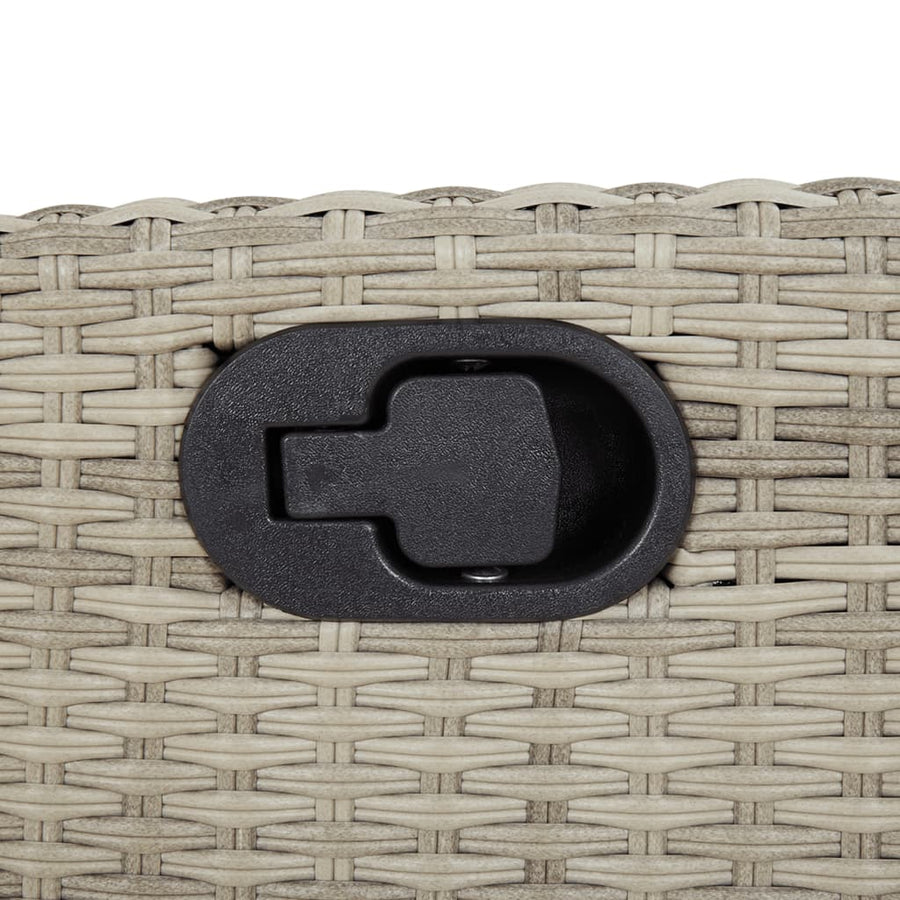 7-Delige Tuinset Met Kussens Poly Rattan Grijs 6 200 cm tafellengte