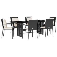 7-Delige Tuinset Met Kussens Poly Rattan Zwart
