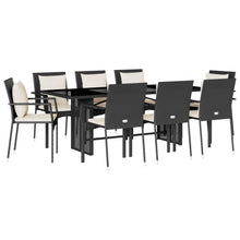 9-Delige Tuinset Poly Rattan Zwart