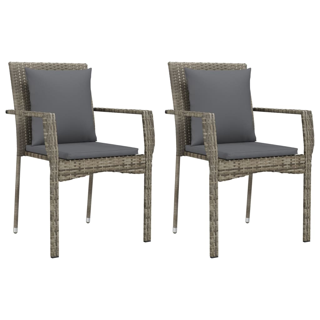 7-Delige Tuinset Met Kussens Poly Rattan Grijs