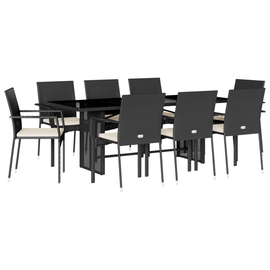9-Delige Tuinset Poly Rattan 8 Nee Zwart