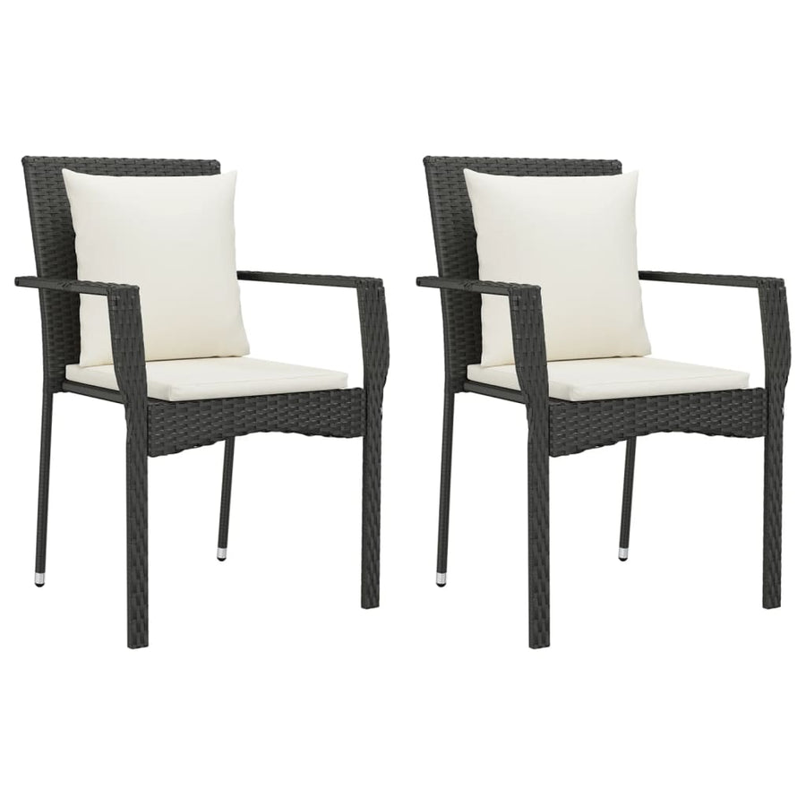 7-Delige Tuinset Met Kussens Poly Rattan Zwart