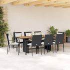 9-piece Garden furniture set poly rattan black