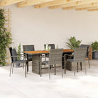 7-Delige Tuinset Met Kussens Poly Rattan Grijs