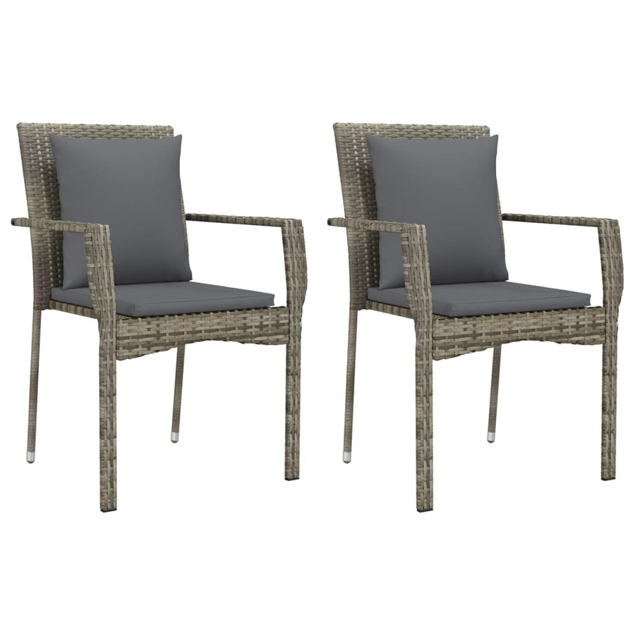 9-Delige Tuinset Met Kussens Poly Rattan Grijs