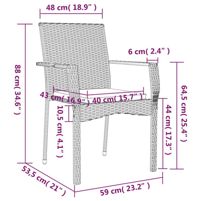 9-Delige Tuinset Poly Rattan 8 Nee Zwart