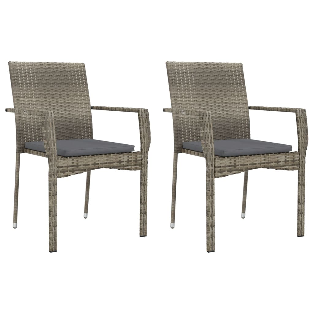7-Delige Tuinset Met Kussens Poly Rattan Grijs