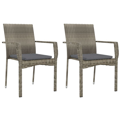 7-Delige Tuinset Met Kussens Poly Rattan Grijs