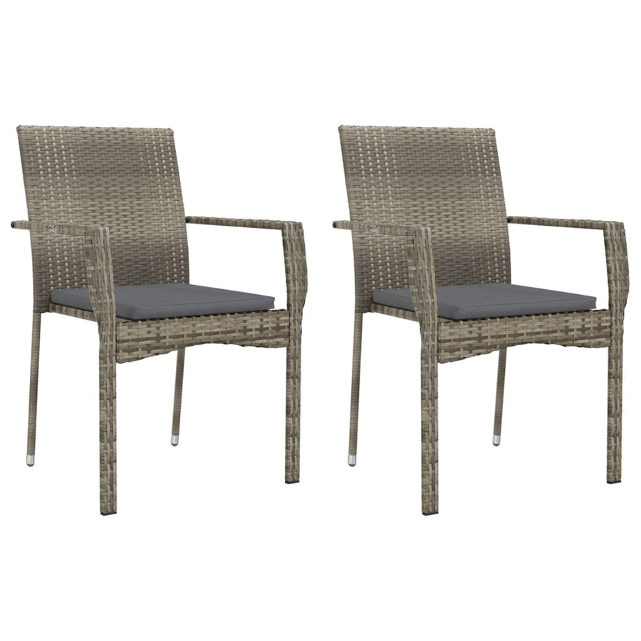 7-Delige Tuinset Met Kussens Poly Rattan Grijs