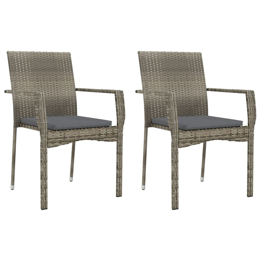9-delige Tuinset met kussens poly rattan grijs 9 Nee Grijs