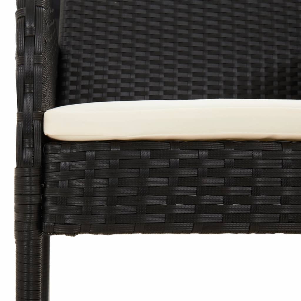 9-Delige Tuinset Poly Rattan Zwart
