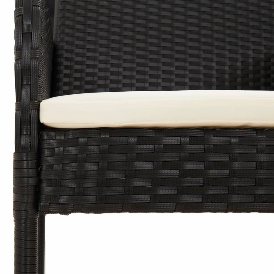 9-Delige Tuinset Poly Rattan Zwart