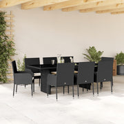 Tuinset 9-delig poly rattan zwart