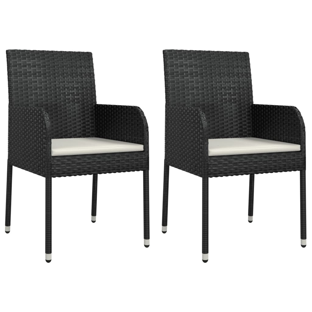9-Delige Tuinset Poly Rattan Zwart