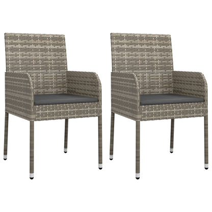 7-Delige Tuinset Met Kussens Poly Rattan Grijs