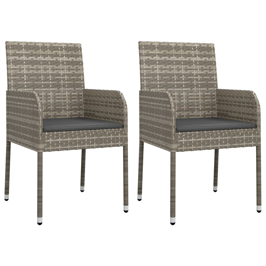 7-Delige Tuinset Met Kussens Poly Rattan Grijs
