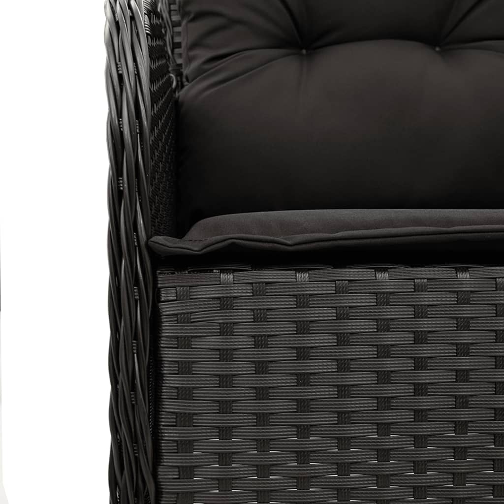 9-Delige Tuinset Poly Rattan Zwart