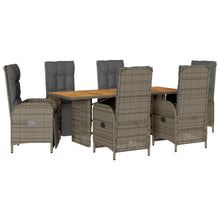 7-Delige Tuinset Met Kussens Poly Rattan Grijs