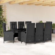 Tuinset 9-delig poly rattan zwart