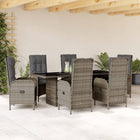 Tuinset 7-delig poly rattan grijs