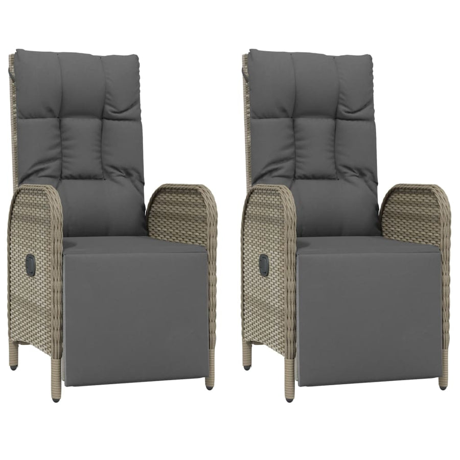 7-Delige Tuinset Met Kussens Poly Rattan Grijs