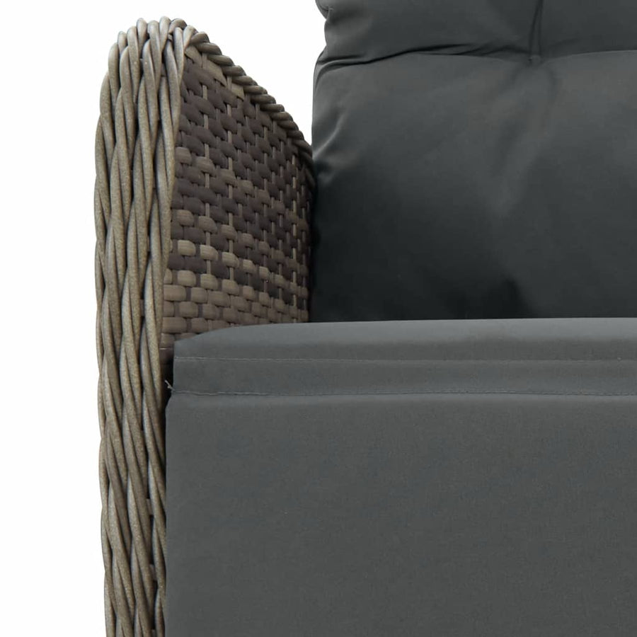 7-Delige Tuinset Met Kussens Poly Rattan Grijs