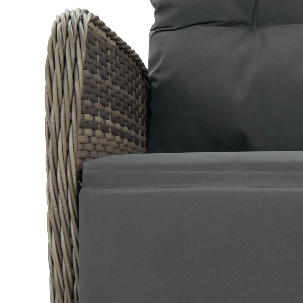 9-Delige Tuinset Met Kussens Poly Rattan Grijs
