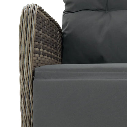 9-Delige Tuinset Met Kussens Poly Rattan Grijs