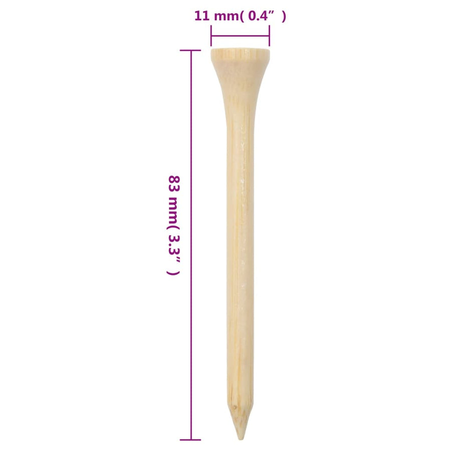 1000 St Golftees Bamboe 83 mm Naturel
