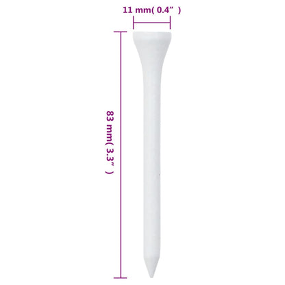 1000 St Golftees Bamboe 83 mm Wit