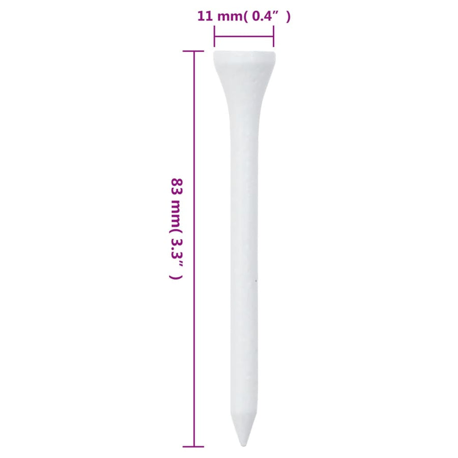 1000 St Golftees Bamboe 83 mm Wit