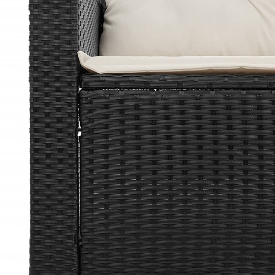 5-Delige Loungeset Met Kussens Poly Rattan Acacia Zwart