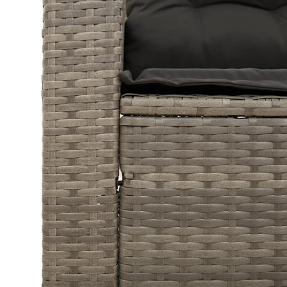 5-Delige Loungeset Met Kussens Poly Rattan Acacia Grijs