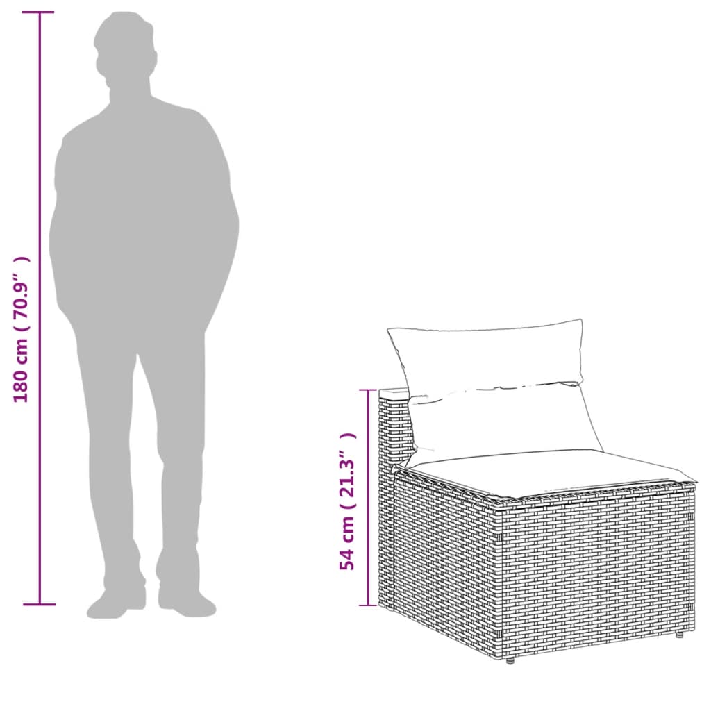 5-Delige Loungeset Met Kussens Poly Rattan En Acaciahout Beige