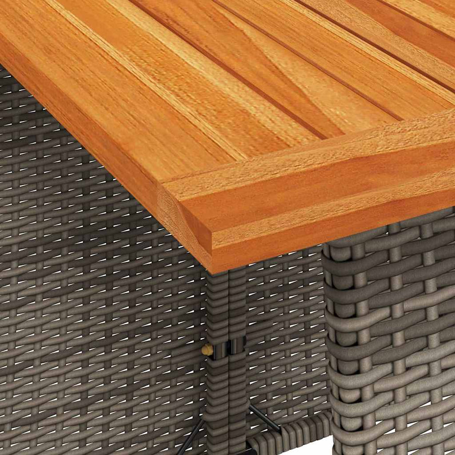 6-delige tuinbankset met kussens L-vormig grijs polyrotan