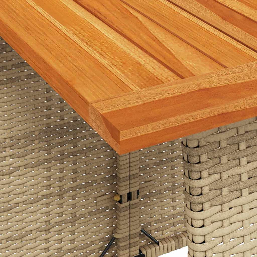 6-delige tuinbankset met kussens L-vormig beige polyrotan