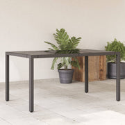 Tuintafel 150x90x75 cm poly rattan zwart glas