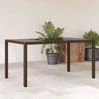 Tuintafel 150x90x75 cm poly rattan glas bruin