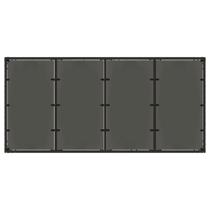 Tuintafel met glazen blad 190x90x75 cm poly rattan zwart