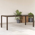 Tuintafel 190x90x75 cm poly rattan bruin glas