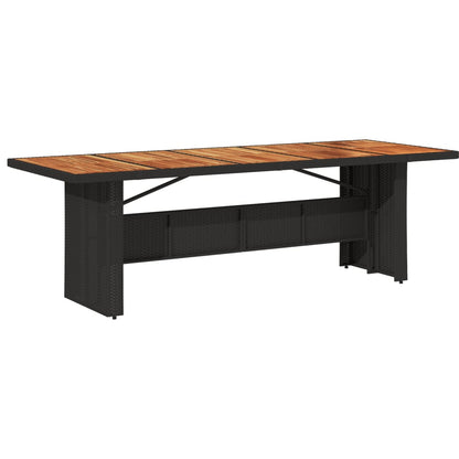 Tuintafel Met Acaciahouten Blad Poly Rattan Zwart 240 x 90 x 75 cm