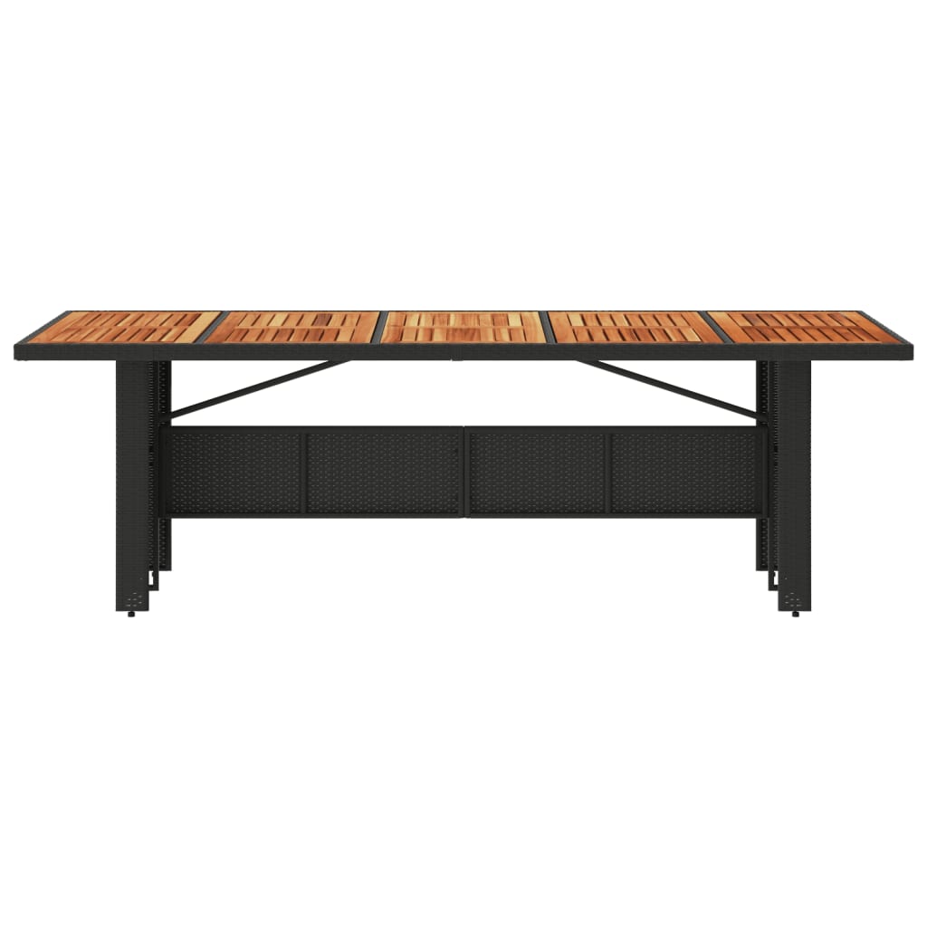 Tuintafel Met Acaciahouten Blad Poly Rattan Zwart 240 x 90 x 75 cm