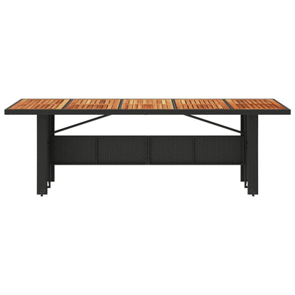 Tuintafel Met Acaciahouten Blad Poly Rattan Zwart 240 x 90 x 75 cm